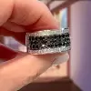 Paved White and Black Sapphire Men's Ring
