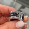 Paved White and Black Sapphire Men's Ring