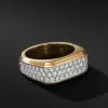 2ctw Paved Champagne Sapphire Roman Signet Ring