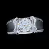 2ct Round Cut White Sapphire Matte Men's Ring