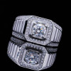 2ct Halo Round Cut White Sapphire Men's Ring
