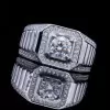 2ct Halo Round Cut White Sapphire Men's Ring