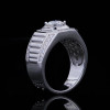 2ct Halo Round Cut White Sapphire Men's Ring