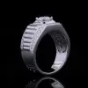 2ct Halo Round Cut White Sapphire Men's Ring