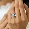 2ct Halo Round Cut White Sapphire Men's Ring