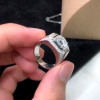 3ct Round Cut White Sapphire Mechenical Style Men's Ring
