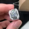 3ct Round Cut White Sapphire Mechenical Style Men's Ring