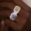 3.8ct Round Cut White Sapphire Paved Bold Men's Ring