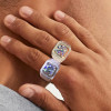 3.8ct Round Cut White Sapphire Paved Bold Men's Ring