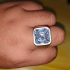 12ct Asscher Cut White Sapphire Matte Bold Men's Ring