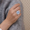 12ct Asscher Cut White Sapphire Matte Bold Men's Ring