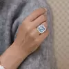 12ct Asscher Cut White Sapphire Matte Bold Men's Ring
