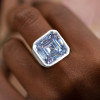 12ct Asscher Cut White Sapphire Matte Bold Men's Ring