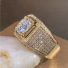 3.8ct Round Cut White Sapphire Paved Bold Men's Ring