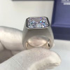 12ct Asscher Cut White Sapphire Matte Bold Men's Ring