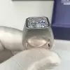 12ct Asscher Cut White Sapphire Matte Bold Men's Ring