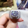 3.8ct Round Cut White Sapphire Paved Bold Men's Ring