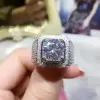 3.8ct Round Cut White Sapphire Paved Bold Men's Ring