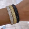 Classic Round Cut Sapphire Paved Couple's Bangle