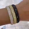 Classic Round Cut Sapphire Paved Couple's Bangle