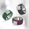 6.5ct Radiant Cut White Sapphire Bold Paved Ring