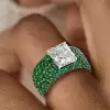 6.5ct Radiant Cut White Sapphire Bold Paved Ring