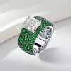 6.5ct Radiant Cut White Sapphire Bold Paved Ring