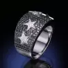 Two Tone Paved Star Bold Men's Ring