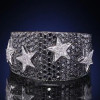 Two Tone Paved Star Bold Men's Ring