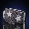 Two Tone Paved Star Bold Men's Ring