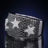 Two Tone Paved Star Bold Men's Ring
