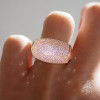 Sailboat Shaped Paved Pink Sapphire Cocktail Ring