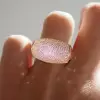Sailboat Shaped Paved Pink Sapphire Cocktail Ring