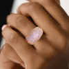 Sailboat Shaped Paved Pink Sapphire Cocktail Ring