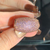 Sailboat Shaped Paved Pink Sapphire Cocktail Ring
