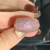 Sailboat Shaped Paved Pink Sapphire Cocktail Ring