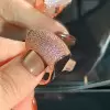 Sailboat Shaped Paved Pink Sapphire Cocktail Ring