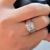4ct Asscher Cut White Sapphire Men's Signet Ring