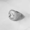 Round Cut White Sapphire Paved Bold Men's Ring