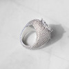Round Cut White Sapphire Paved Bold Men's Ring