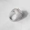 Round Cut White Sapphire Paved Bold Men's Ring