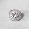 Round Cut White Sapphire Paved Bold Men's Ring