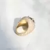 Round Cut White Sapphire Paved Bold Men's Ring