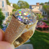 10.4ct Round Cut Bold Allover Paved Ring