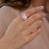 10.4ct Round Cut Pink Sapphire Bold Allover Paved Ring