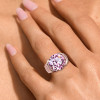 10.4ct Round Cut Pink Sapphire Bold Allover Paved Ring