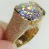 10.4ct Round Cut Bold Allover Paved Ring