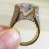 10.4ct Round Cut Bold Allover Paved Ring