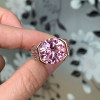 10.4ct Round Cut Pink Sapphire Bold Allover Paved Ring