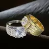 3.8ct Round Cut White Sapphire Men's Ring